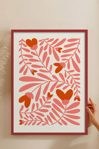 HOMEPACK Ahşap Çerçeveli Tablo Çerçeveli Poster Sanatsal Modern Duvar Dekoru FLOWER-135