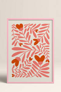 HOMEPACK Ahşap Çerçeveli Tablo Çerçeveli Poster Sanatsal Modern Duvar Dekoru FLOWER-135