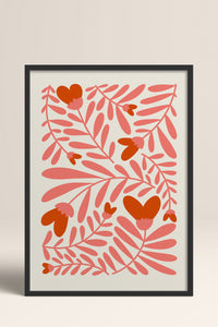 HOMEPACK Ahşap Çerçeveli Tablo Çerçeveli Poster Sanatsal Modern Duvar Dekoru FLOWER-135