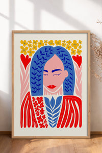 HOMEPACK Ahşap Çerçeveli Tablo Çerçeveli Poster Sanatsal Modern Duvar Dekoru FLOWER-136