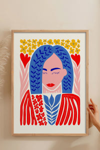 HOMEPACK Ahşap Çerçeveli Tablo Çerçeveli Poster Sanatsal Modern Duvar Dekoru FLOWER-136