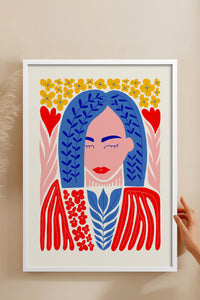 HOMEPACK Ahşap Çerçeveli Tablo Çerçeveli Poster Sanatsal Modern Duvar Dekoru FLOWER-136