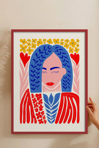 HOMEPACK Ahşap Çerçeveli Tablo Çerçeveli Poster Sanatsal Modern Duvar Dekoru FLOWER-136