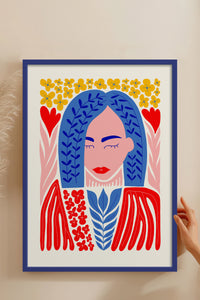 HOMEPACK Ahşap Çerçeveli Tablo Çerçeveli Poster Sanatsal Modern Duvar Dekoru FLOWER-136