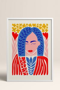 HOMEPACK Ahşap Çerçeveli Tablo Çerçeveli Poster Sanatsal Modern Duvar Dekoru FLOWER-136