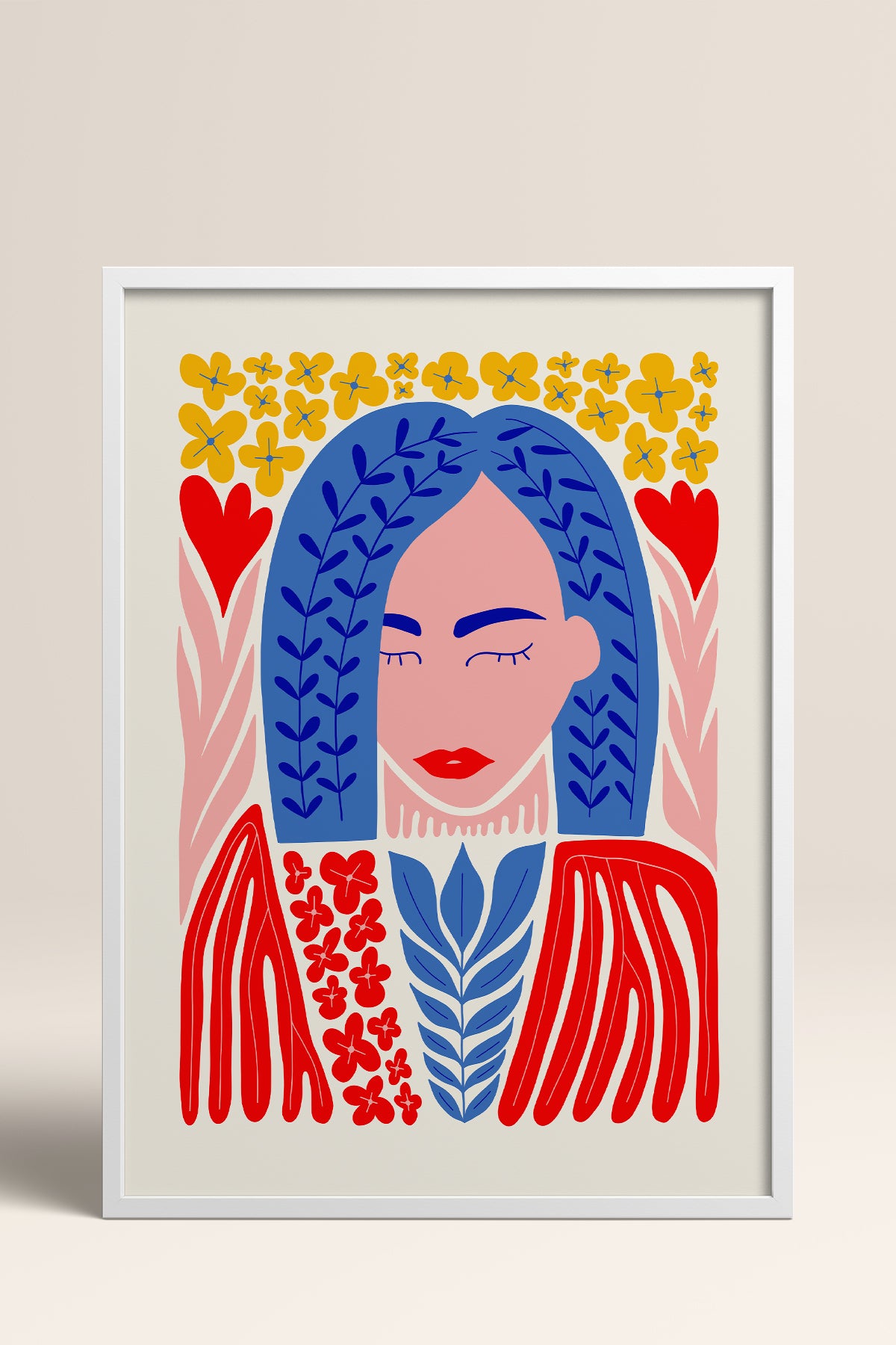HOMEPACK Ahşap Çerçeveli Tablo Çerçeveli Poster Sanatsal Modern Duvar Dekoru FLOWER-136