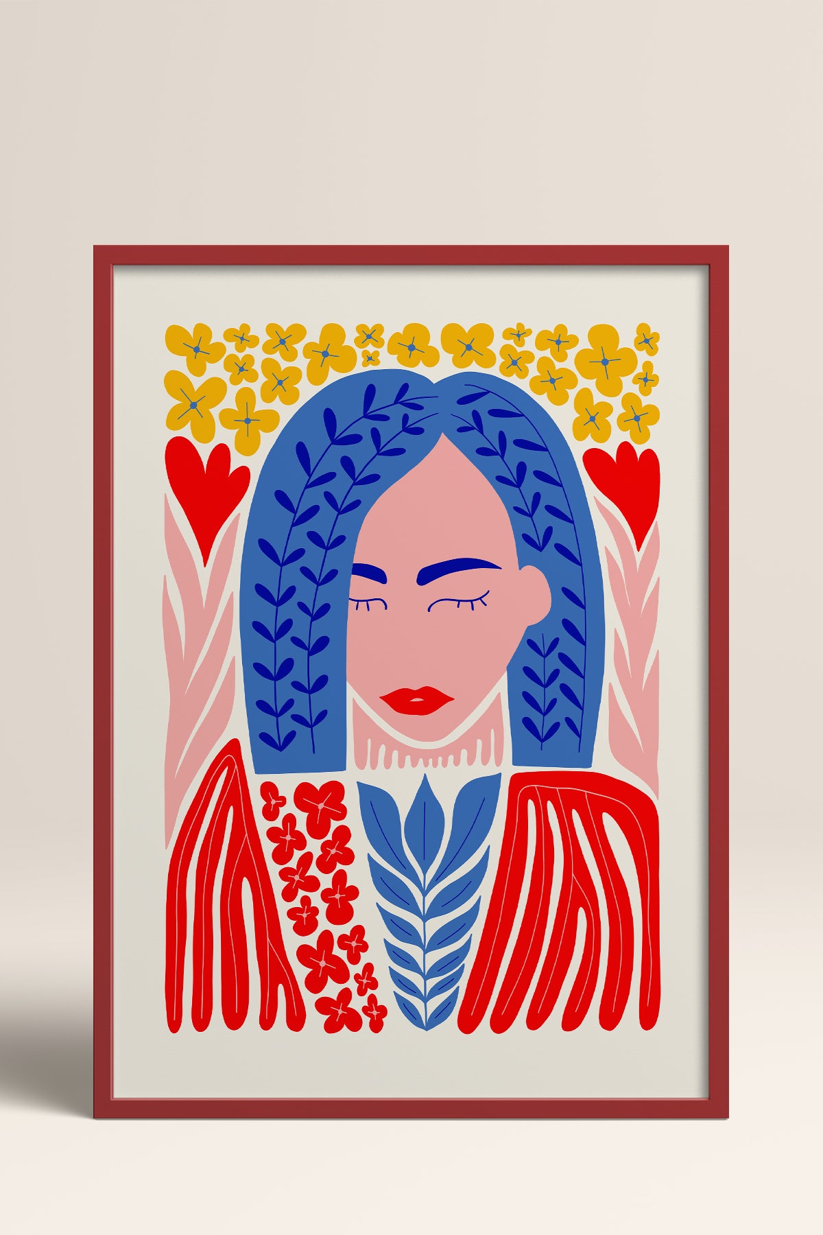 HOMEPACK Ahşap Çerçeveli Tablo Çerçeveli Poster Sanatsal Modern Duvar Dekoru FLOWER-136
