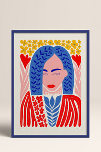 HOMEPACK Ahşap Çerçeveli Tablo Çerçeveli Poster Sanatsal Modern Duvar Dekoru FLOWER-136