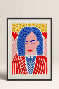 HOMEPACK Ahşap Çerçeveli Tablo Çerçeveli Poster Sanatsal Modern Duvar Dekoru FLOWER-136