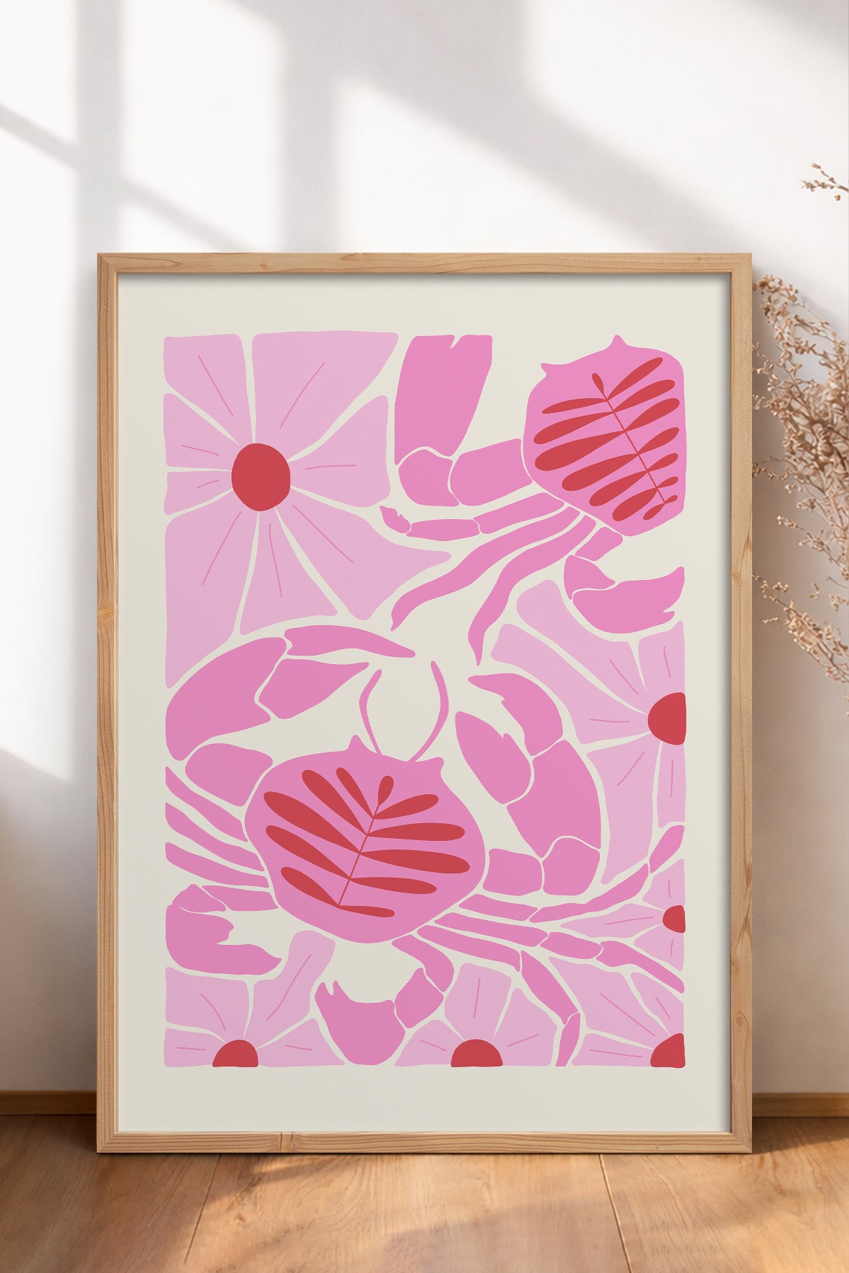 HOMEPACK Ahşap Çerçeveli Tablo Çerçeveli Poster Sanatsal Modern Duvar Dekoru FLOWER-137