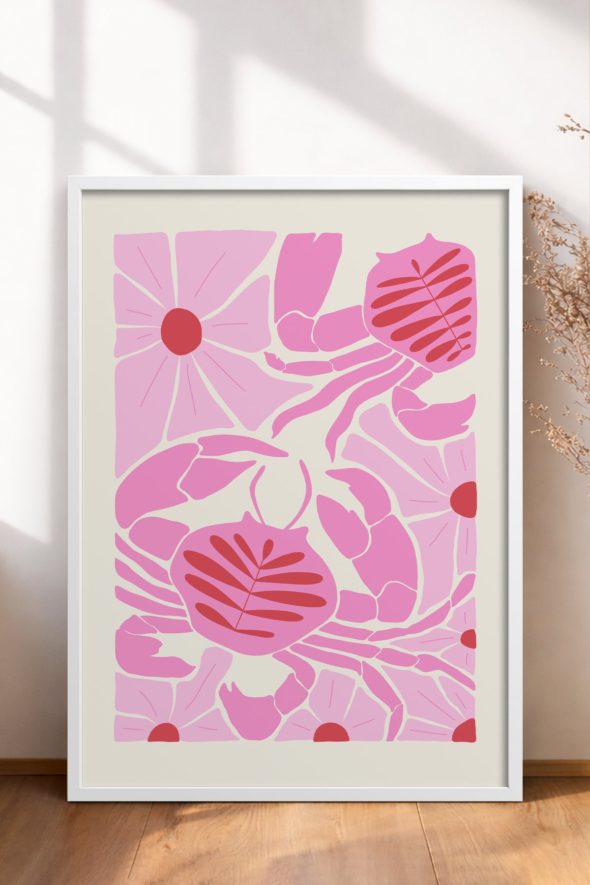 HOMEPACK Ahşap Çerçeveli Tablo Çerçeveli Poster Sanatsal Modern Duvar Dekoru FLOWER-137