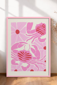 HOMEPACK Ahşap Çerçeveli Tablo Çerçeveli Poster Sanatsal Modern Duvar Dekoru FLOWER-137