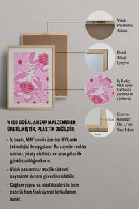 HOMEPACK Ahşap Çerçeveli Tablo Çerçeveli Poster Sanatsal Modern Duvar Dekoru FLOWER-137