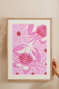 HOMEPACK Ahşap Çerçeveli Tablo Çerçeveli Poster Sanatsal Modern Duvar Dekoru FLOWER-137