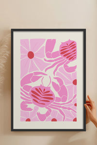 HOMEPACK Ahşap Çerçeveli Tablo Çerçeveli Poster Sanatsal Modern Duvar Dekoru FLOWER-137