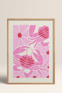 HOMEPACK Ahşap Çerçeveli Tablo Çerçeveli Poster Sanatsal Modern Duvar Dekoru FLOWER-137