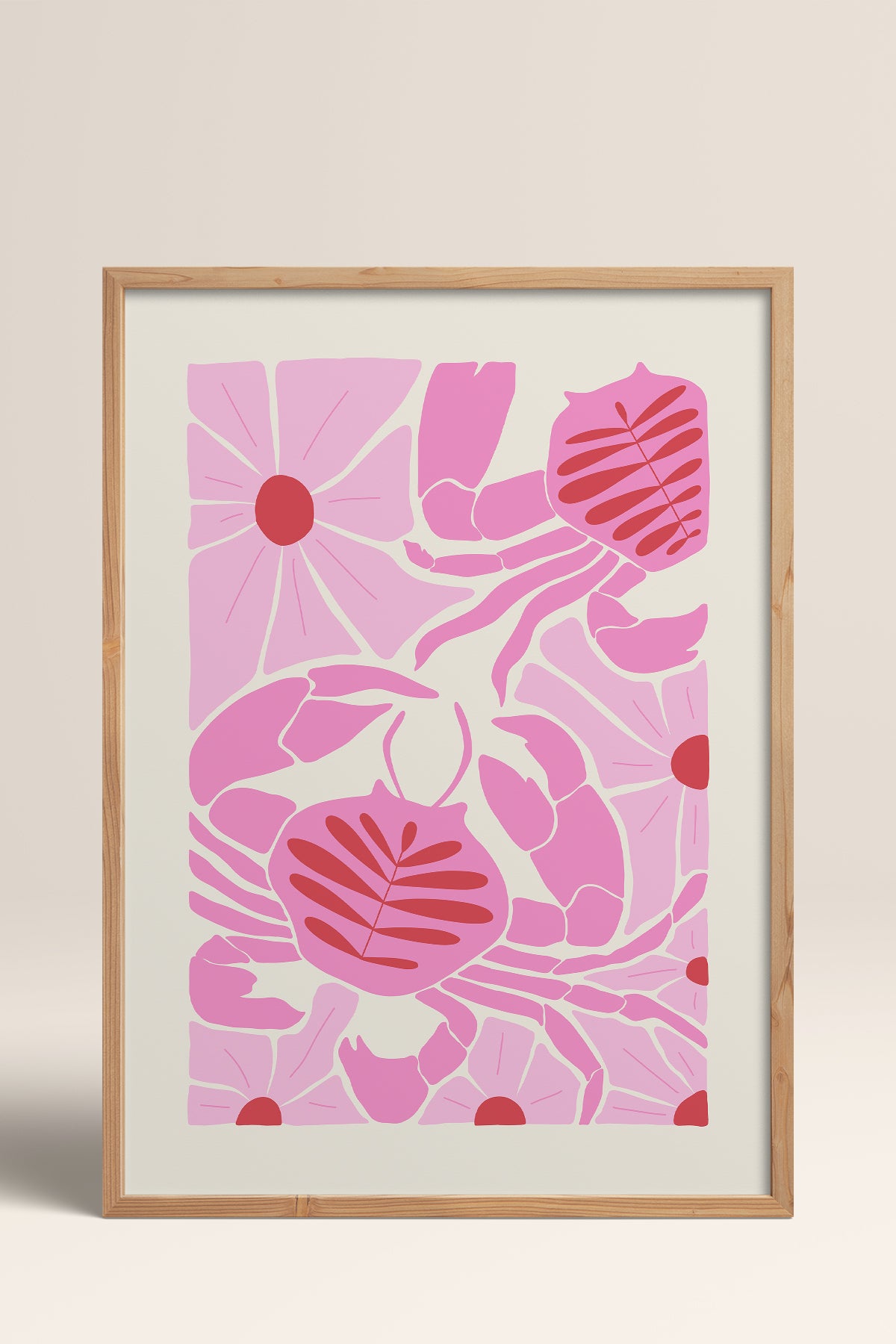 HOMEPACK Ahşap Çerçeveli Tablo Çerçeveli Poster Sanatsal Modern Duvar Dekoru FLOWER-137