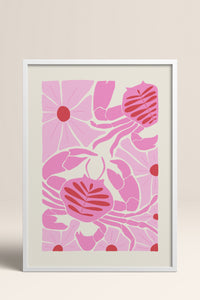 HOMEPACK Ahşap Çerçeveli Tablo Çerçeveli Poster Sanatsal Modern Duvar Dekoru FLOWER-137