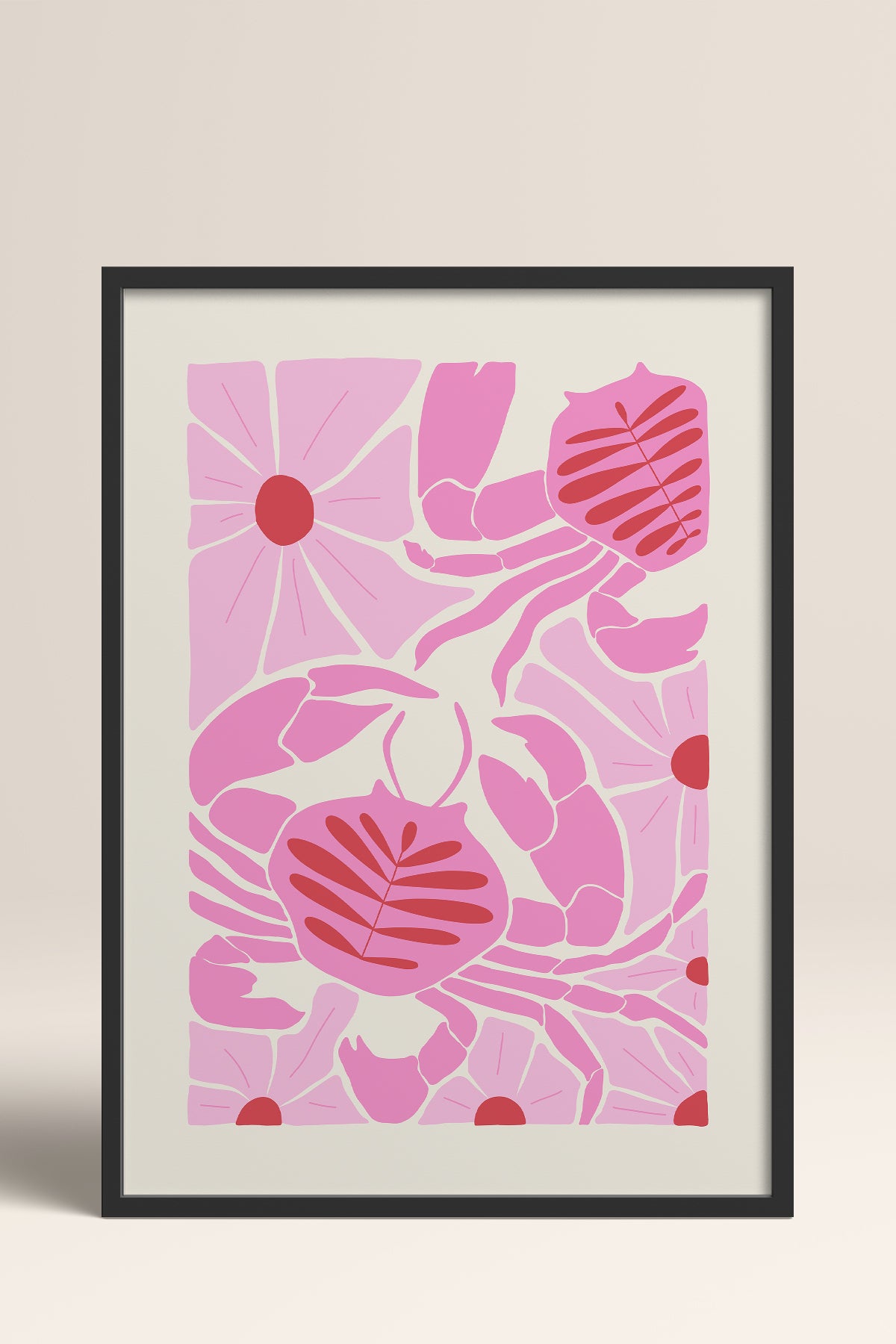 HOMEPACK Ahşap Çerçeveli Tablo Çerçeveli Poster Sanatsal Modern Duvar Dekoru FLOWER-137