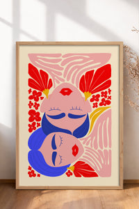 HOMEPACK Ahşap Çerçeveli Tablo Çerçeveli Poster Sanatsal Modern Duvar Dekoru FLOWER-138