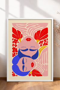 HOMEPACK Ahşap Çerçeveli Tablo Çerçeveli Poster Sanatsal Modern Duvar Dekoru FLOWER-138