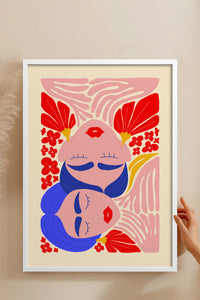 HOMEPACK Ahşap Çerçeveli Tablo Çerçeveli Poster Sanatsal Modern Duvar Dekoru FLOWER-138