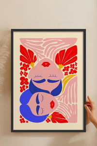 HOMEPACK Ahşap Çerçeveli Tablo Çerçeveli Poster Sanatsal Modern Duvar Dekoru FLOWER-138