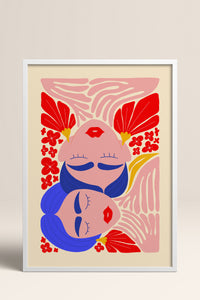 HOMEPACK Ahşap Çerçeveli Tablo Çerçeveli Poster Sanatsal Modern Duvar Dekoru FLOWER-138