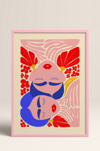 HOMEPACK Ahşap Çerçeveli Tablo Çerçeveli Poster Sanatsal Modern Duvar Dekoru FLOWER-138