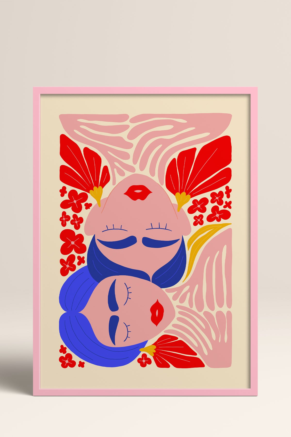 HOMEPACK Ahşap Çerçeveli Tablo Çerçeveli Poster Sanatsal Modern Duvar Dekoru FLOWER-138