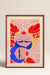 HOMEPACK Ahşap Çerçeveli Tablo Çerçeveli Poster Sanatsal Modern Duvar Dekoru FLOWER-138