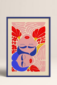 HOMEPACK Ahşap Çerçeveli Tablo Çerçeveli Poster Sanatsal Modern Duvar Dekoru FLOWER-138