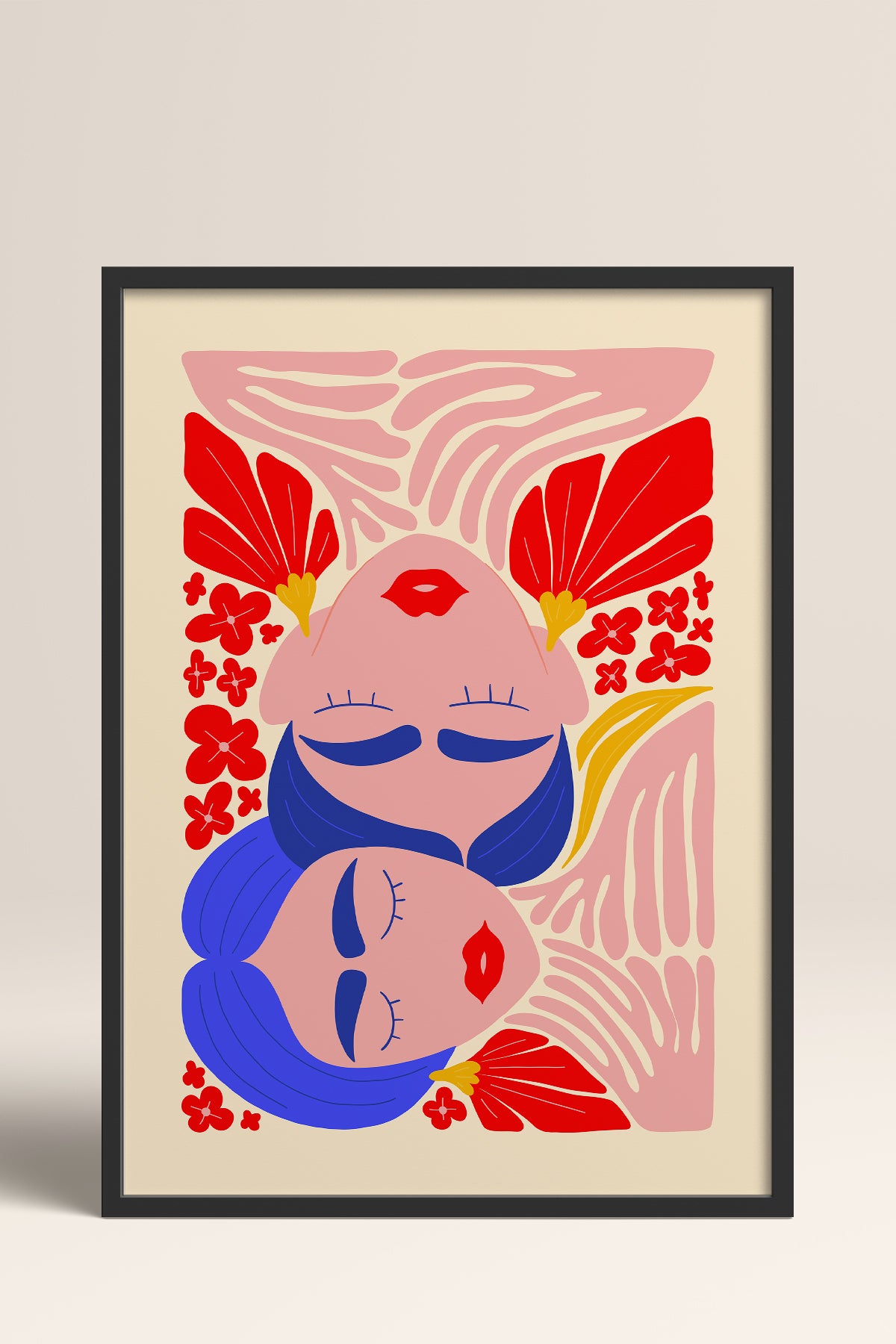 HOMEPACK Ahşap Çerçeveli Tablo Çerçeveli Poster Sanatsal Modern Duvar Dekoru FLOWER-138