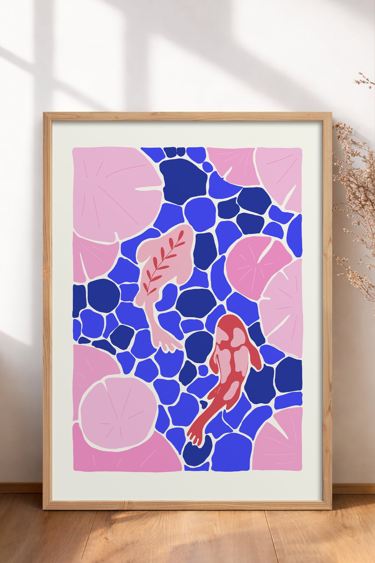 HOMEPACK Ahşap Çerçeveli Tablo Çerçeveli Poster Sanatsal Modern Duvar Dekoru FLOWER-139
