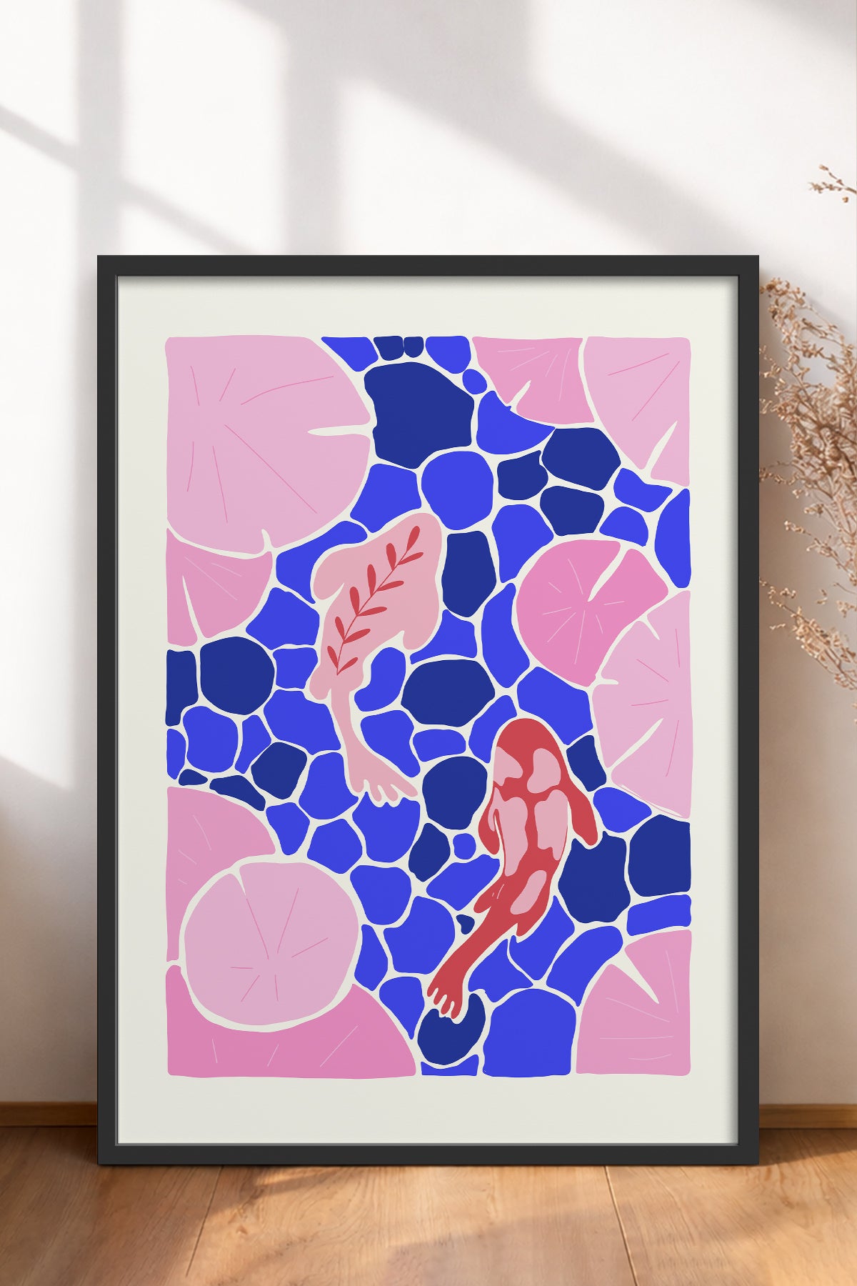 HOMEPACK Ahşap Çerçeveli Tablo Çerçeveli Poster Sanatsal Modern Duvar Dekoru FLOWER-139