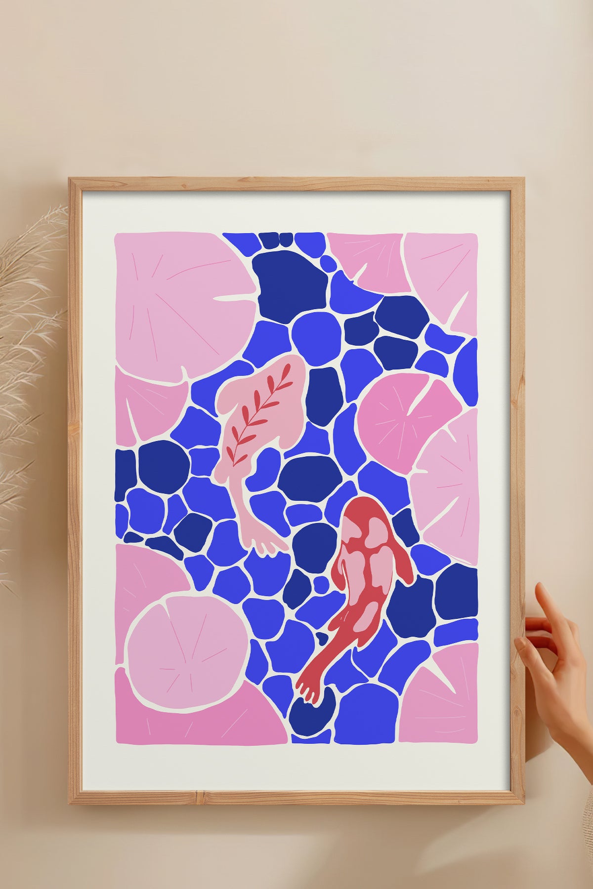 HOMEPACK Ahşap Çerçeveli Tablo Çerçeveli Poster Sanatsal Modern Duvar Dekoru FLOWER-139