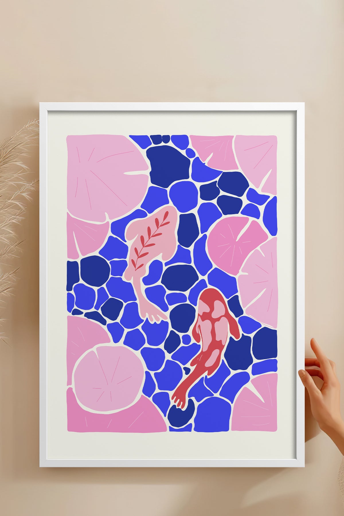 HOMEPACK Ahşap Çerçeveli Tablo Çerçeveli Poster Sanatsal Modern Duvar Dekoru FLOWER-139