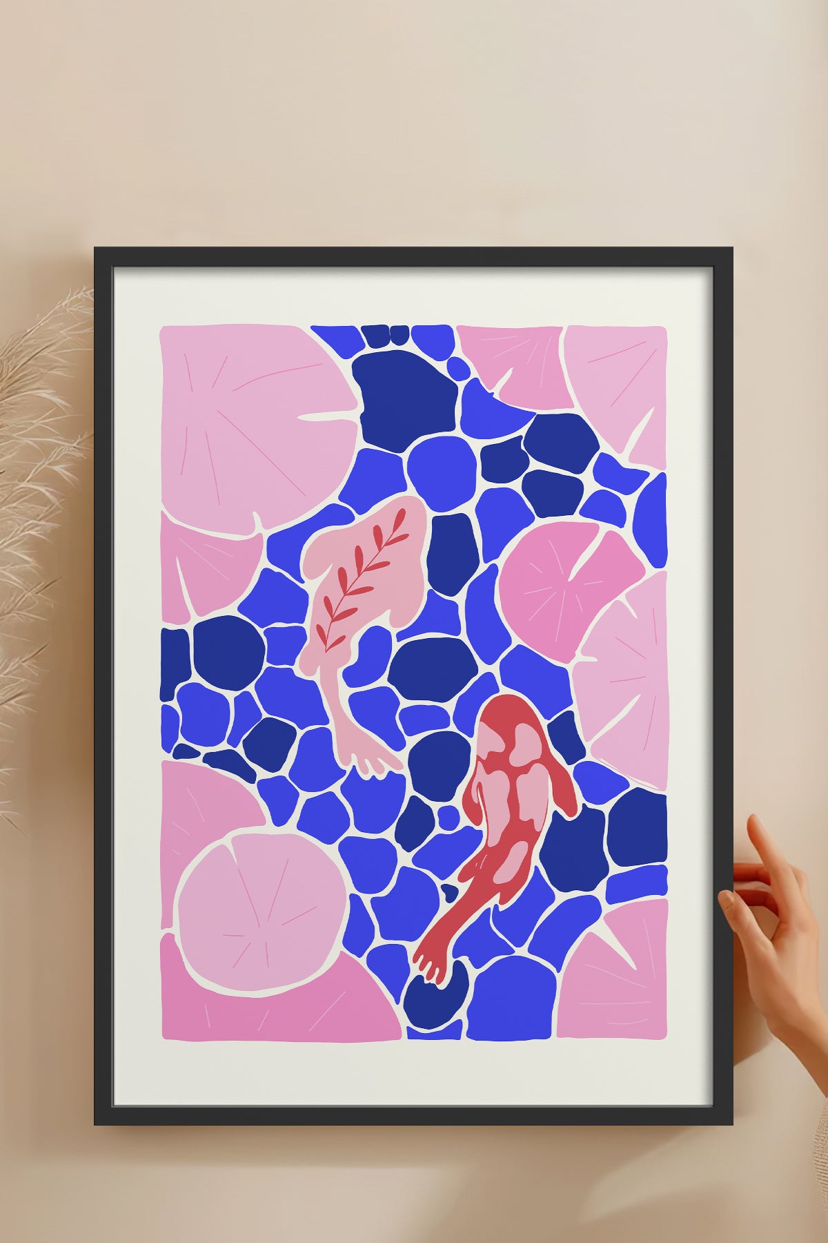 HOMEPACK Ahşap Çerçeveli Tablo Çerçeveli Poster Sanatsal Modern Duvar Dekoru FLOWER-139