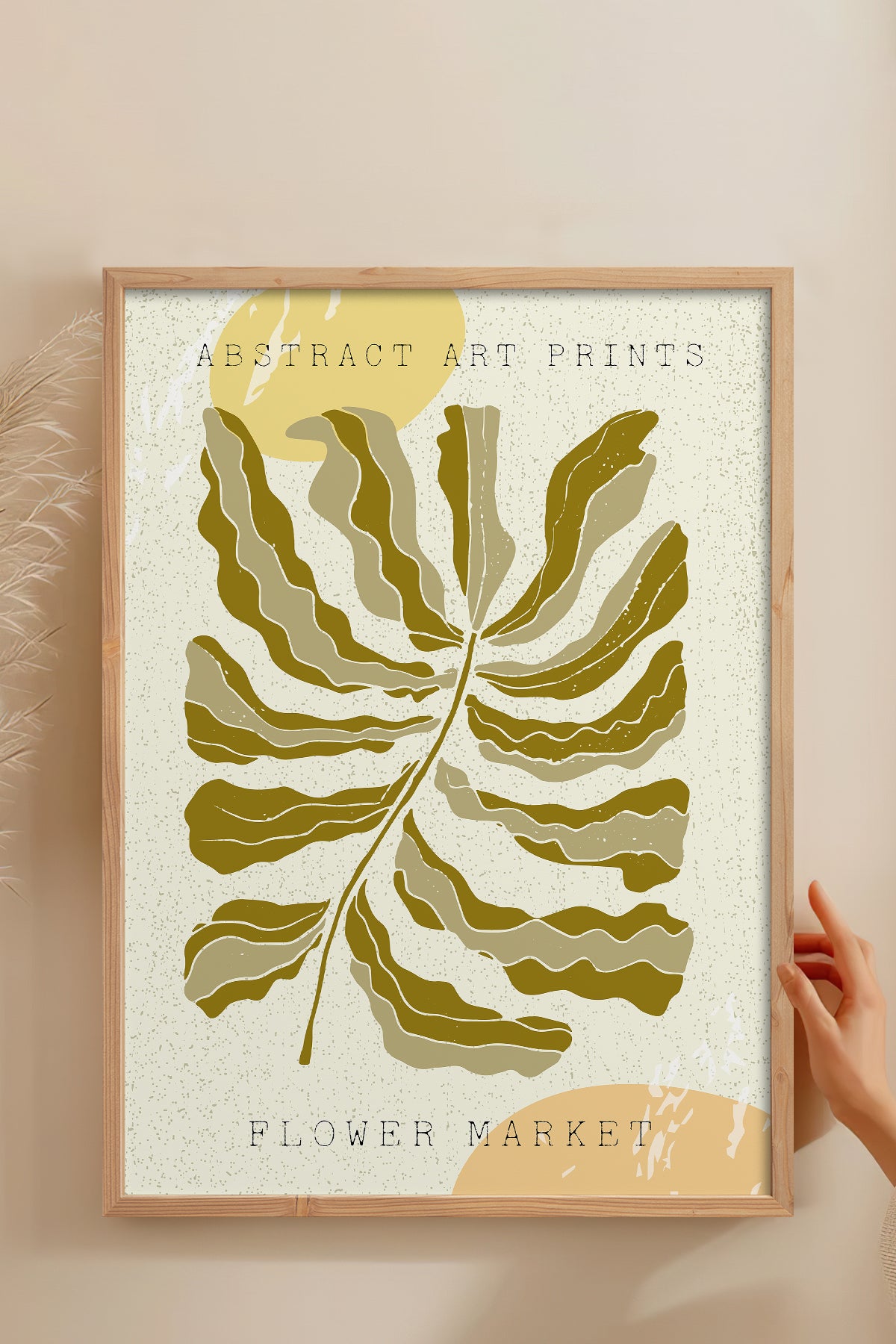 HOMEPACK Ahşap Çerçeveli Tablo Çerçeveli Poster Sanatsal Modern Duvar Dekoru FLOWER-14