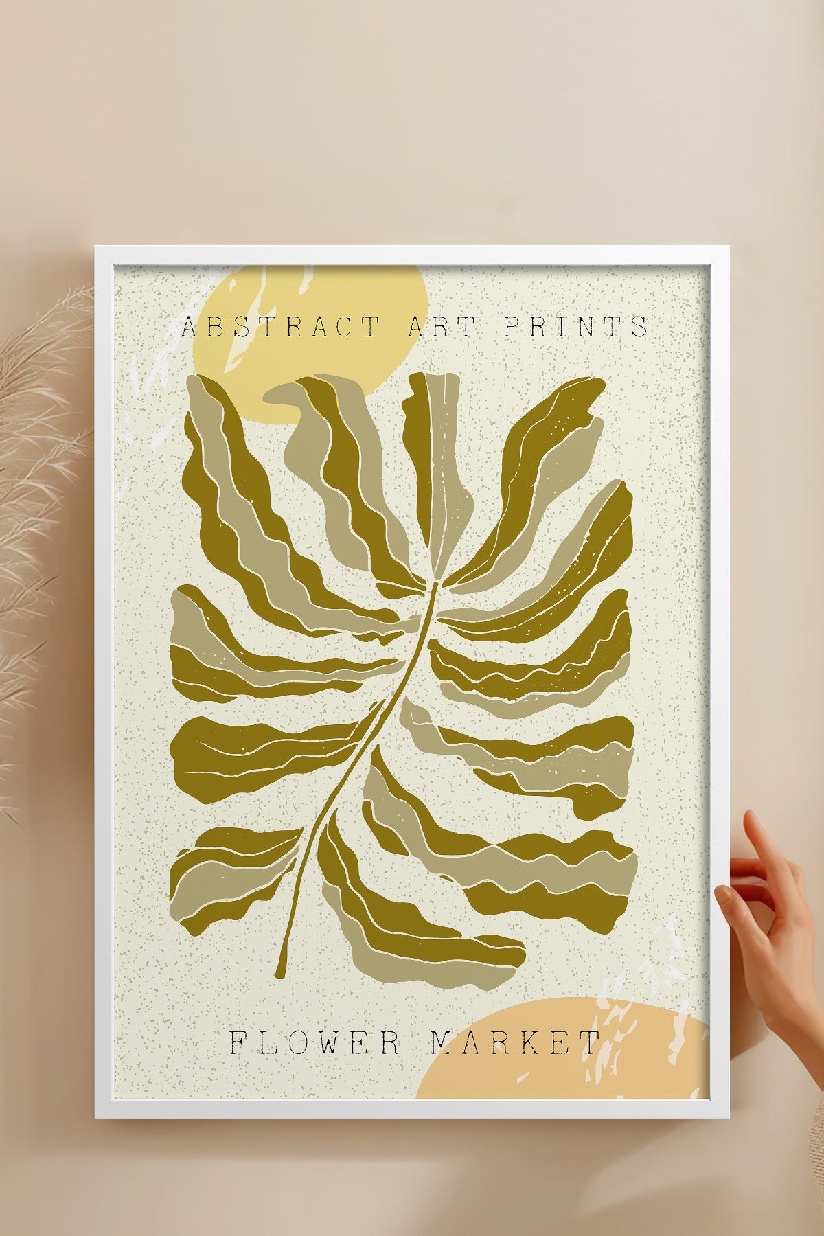 HOMEPACK Ahşap Çerçeveli Tablo Çerçeveli Poster Sanatsal Modern Duvar Dekoru FLOWER-14