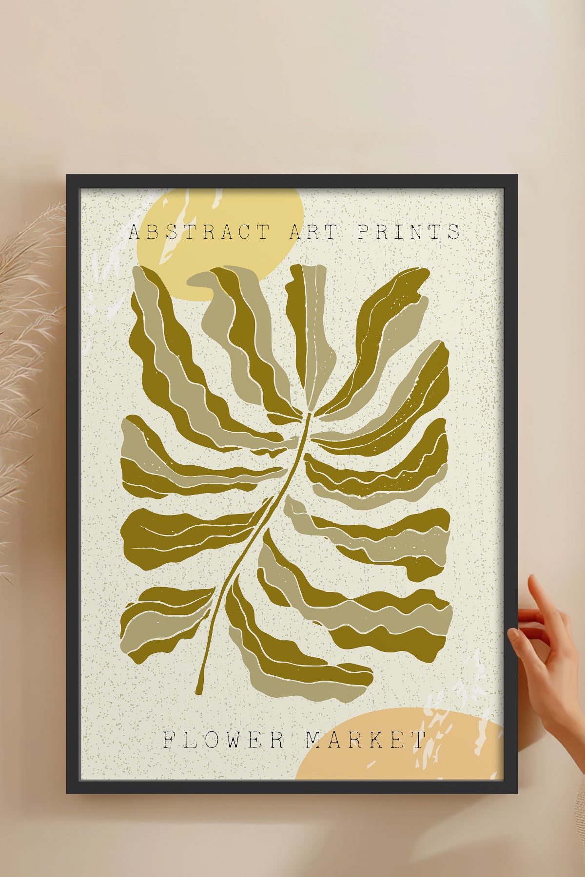 HOMEPACK Ahşap Çerçeveli Tablo Çerçeveli Poster Sanatsal Modern Duvar Dekoru FLOWER-14