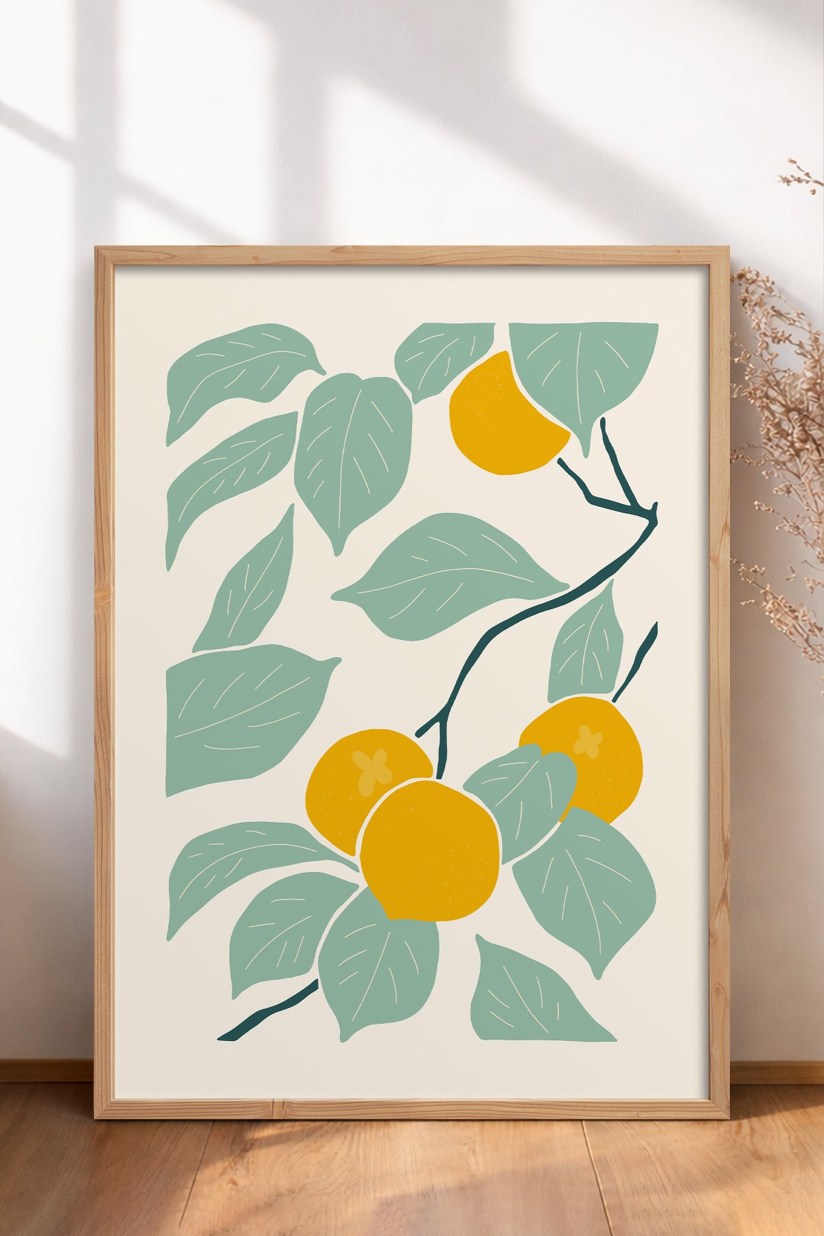 HOMEPACK Ahşap Çerçeveli Tablo Çerçeveli Poster Sanatsal Modern Duvar Dekoru FLOWER-140
