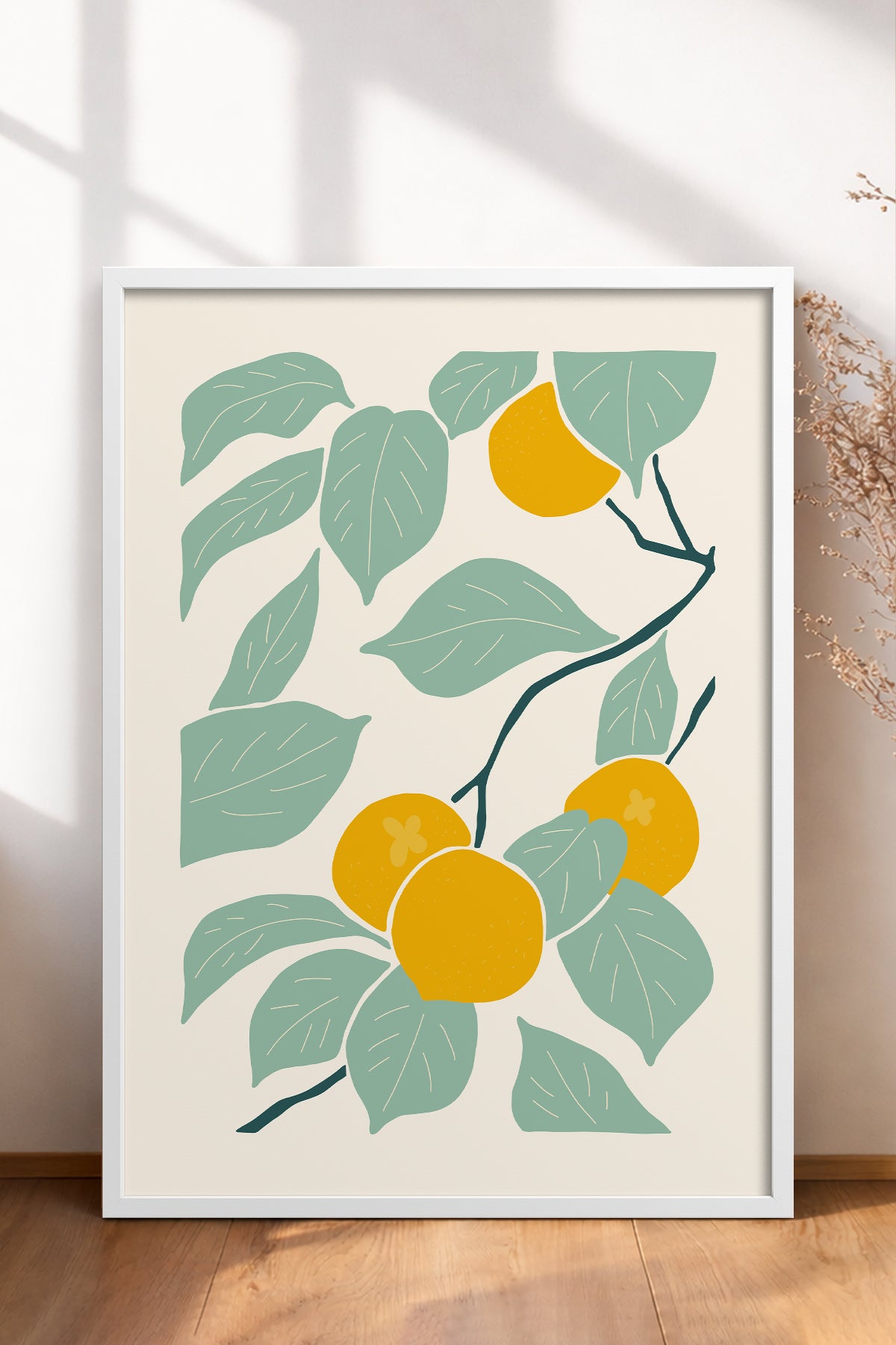 HOMEPACK Ahşap Çerçeveli Tablo Çerçeveli Poster Sanatsal Modern Duvar Dekoru FLOWER-140