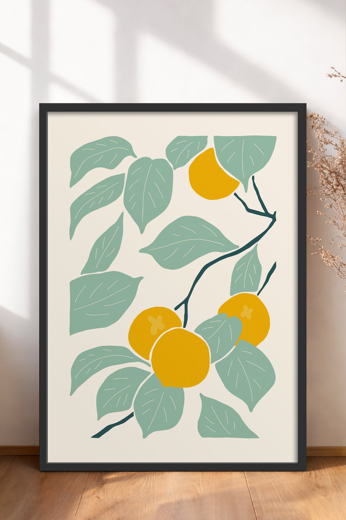 HOMEPACK Ahşap Çerçeveli Tablo Çerçeveli Poster Sanatsal Modern Duvar Dekoru FLOWER-140