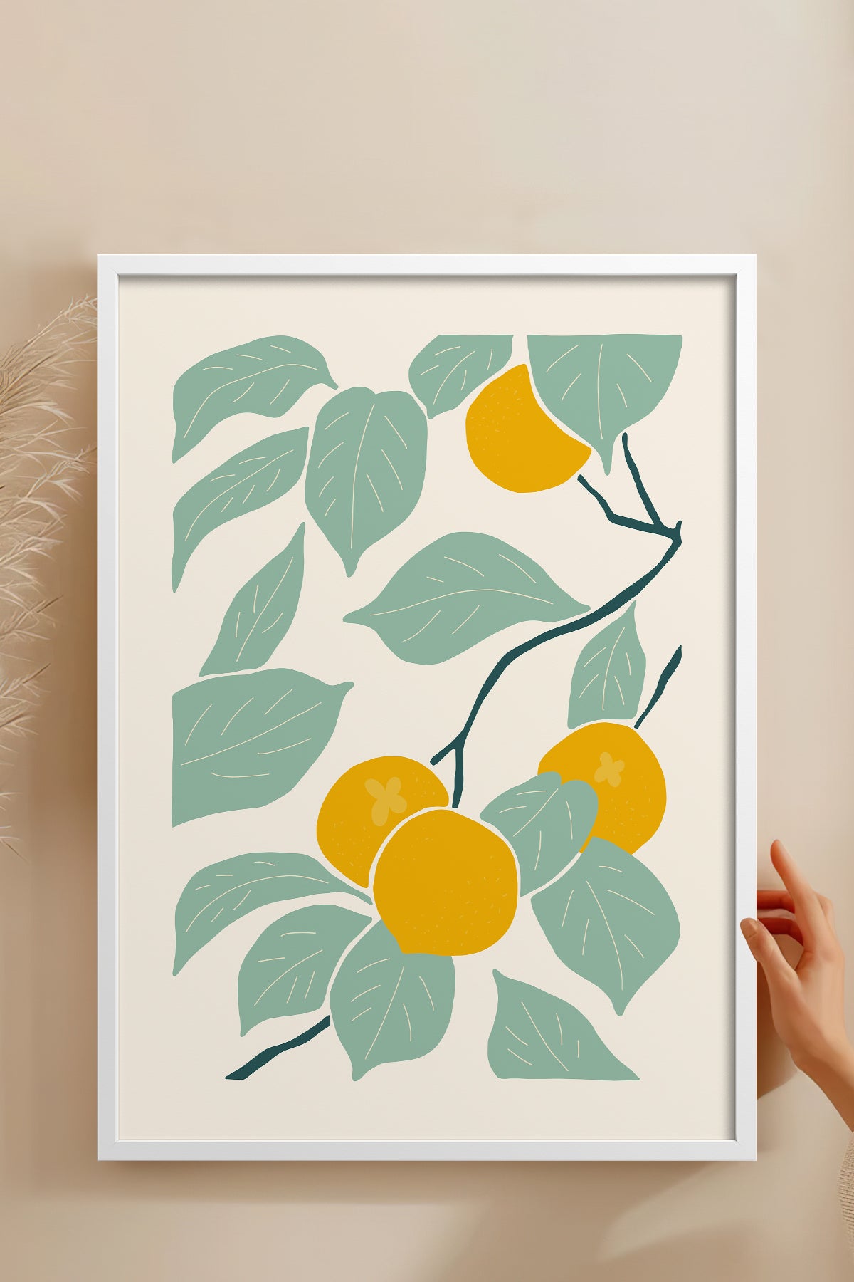 HOMEPACK Ahşap Çerçeveli Tablo Çerçeveli Poster Sanatsal Modern Duvar Dekoru FLOWER-140