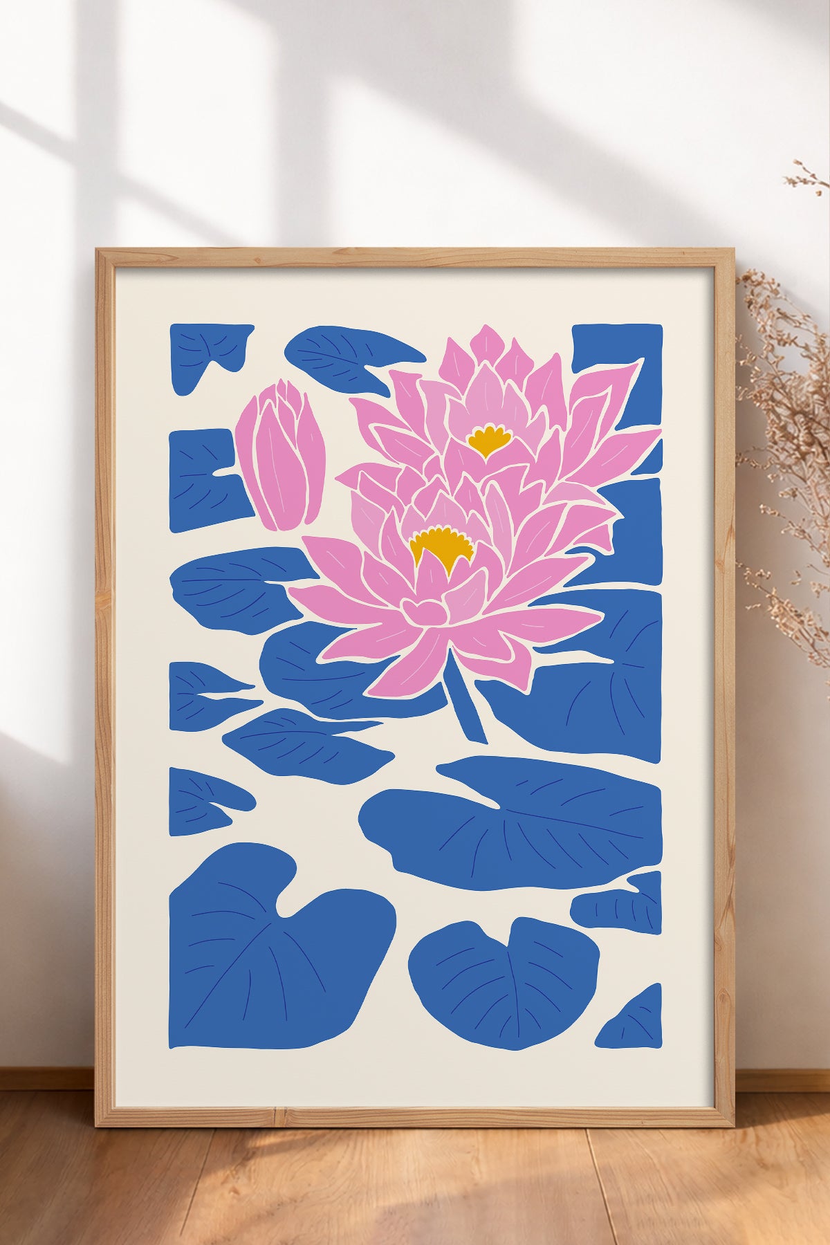 HOMEPACK Ahşap Çerçeveli Tablo Çerçeveli Poster Sanatsal Modern Duvar Dekoru FLOWER-141