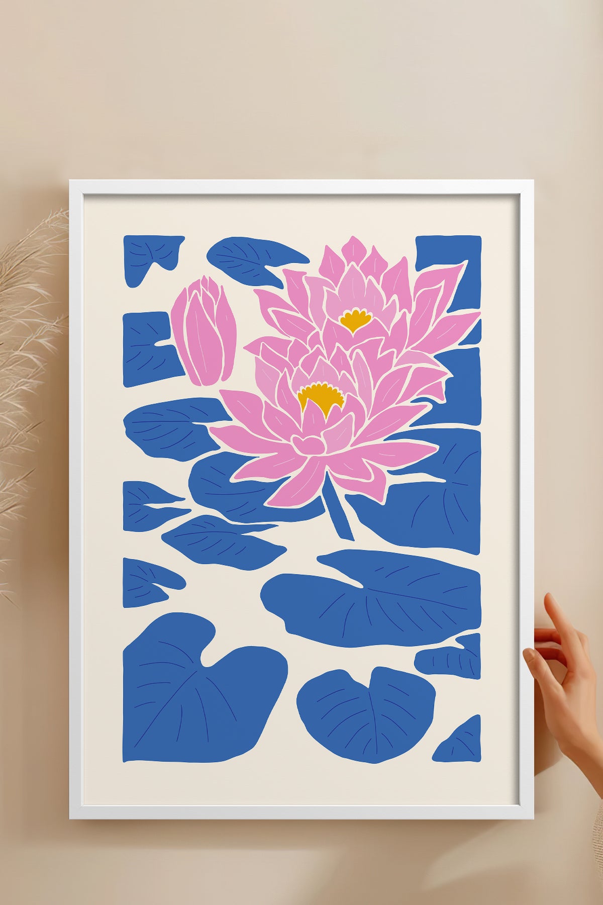 HOMEPACK Ahşap Çerçeveli Tablo Çerçeveli Poster Sanatsal Modern Duvar Dekoru FLOWER-141
