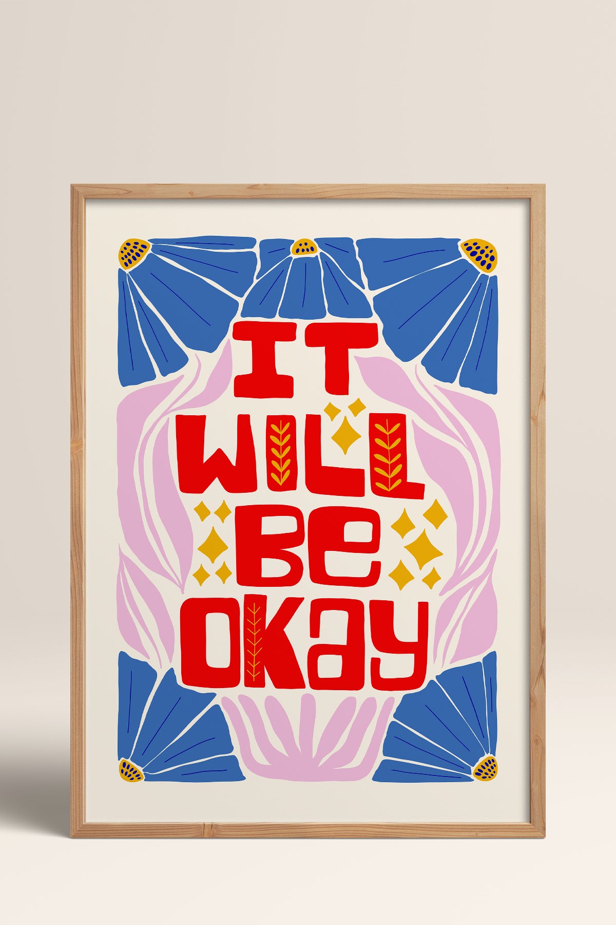 HOMEPACK Ahşap Çerçeveli Tablo Çerçeveli Poster Sanatsal Modern Duvar Dekoru FLOWER-142
