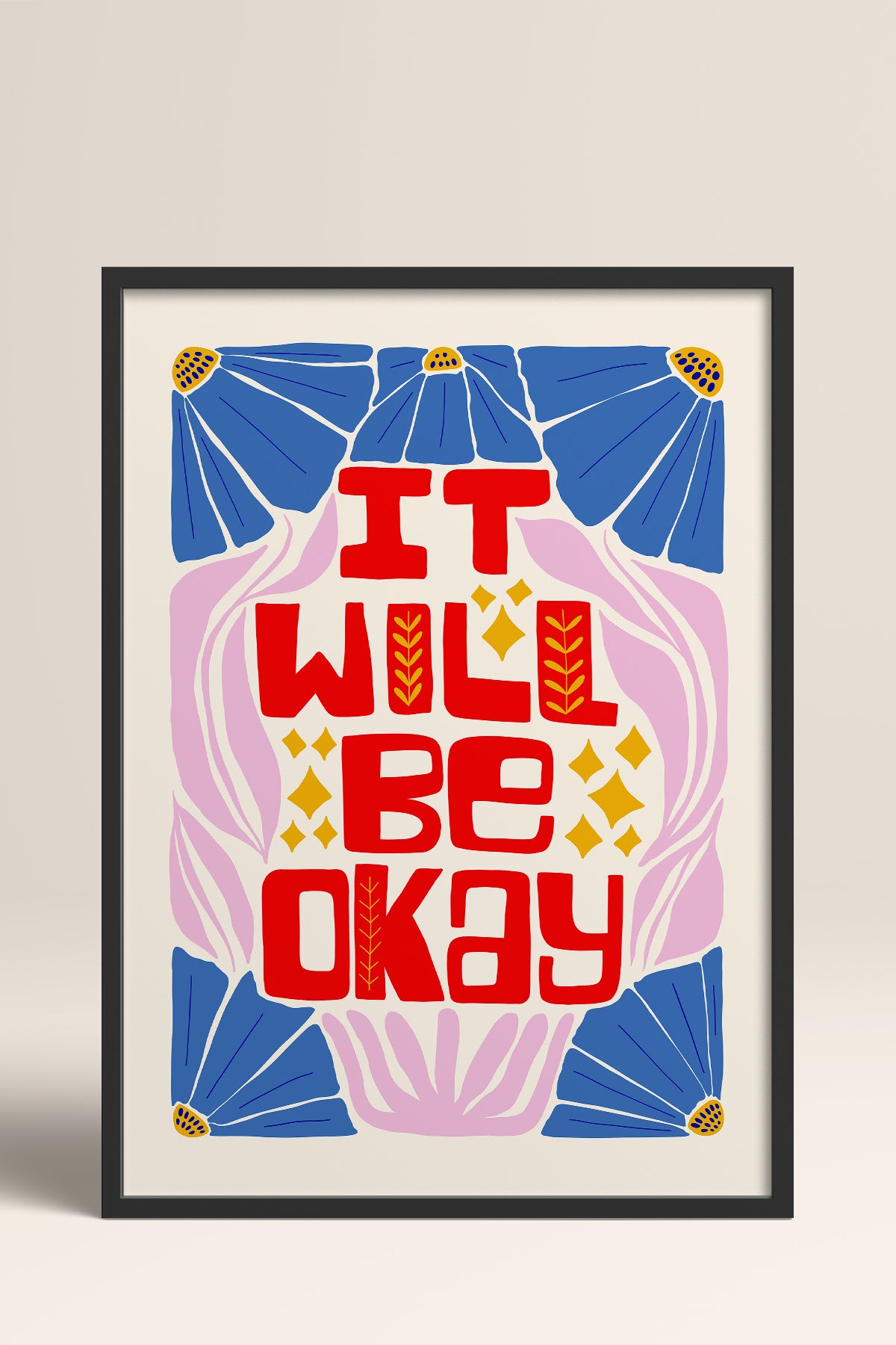 HOMEPACK Ahşap Çerçeveli Tablo Çerçeveli Poster Sanatsal Modern Duvar Dekoru FLOWER-142