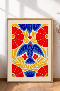 HOMEPACK Ahşap Çerçeveli Tablo Çerçeveli Poster Sanatsal Modern Duvar Dekoru FLOWER-143
